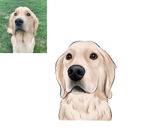 Custom Cartoon Pet Portrait/ Custom Pet Portrait/ Personalized Gifts for Parents/ Pet Loss Gifts/ Cartoon Drawing/ Custom Painting C01
