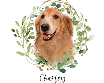 Pet Loss Gift/ Custom Pet Portrait/ Pet Lover Holiday Gift Idea/ Gift for Parents/ Pet Loves Xmas Gift/ Christmas Gift for Him/ P02