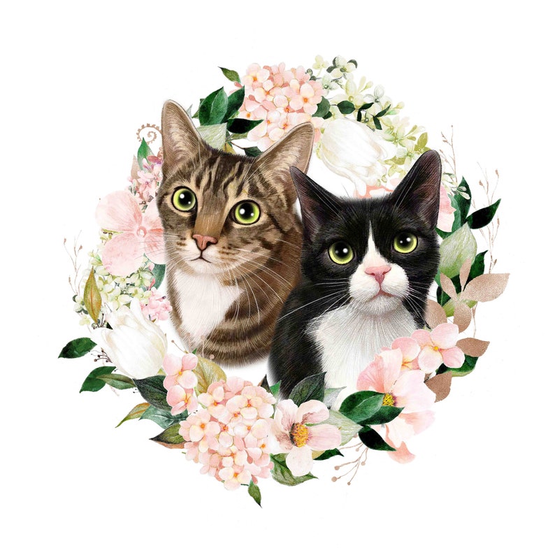 Custom Cat Drawing from Photo - Custom Pet Portrait - Cat Painting - Gift for Cat Lovers - Cat Loss Gift - Leflore Studio image 6