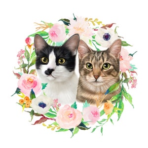 Custom Cat Drawing from Photo - Custom Pet Portrait - Cat Painting - Gift for Cat Lovers - Cat Loss Gift - Leflore Studio image 2