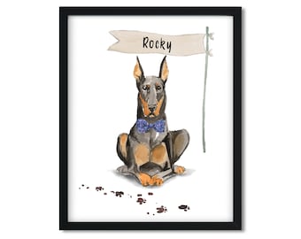 Watercolor Dog Portrait/ Custom Pet Portrait/ Custom Gift Ideas/ Gift for Dad/ Gift for Mom/ Pet Lovers Gifts/ Pet Lost Gift WC01