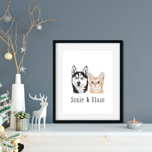 Pet Portrait/ Custom Pet Portrait/ Custom Pet Illustration/ Birthday Gift Ideas/ Gift for Him/ Gift for Her/ Gift for Parents/ Pet Gifts C02