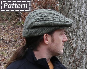 Knit Hat Pattern • Knit Unisex Hat  • Knit Men's Hat • Winter Hat Pattern • Knit Cap Pattern • Irish Cap • Knit Cables Hat Pattern