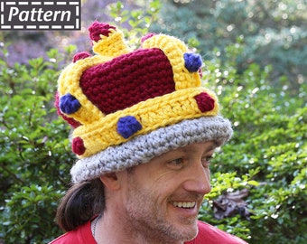 Corona de reina, Corona de rey, Patrón de corona, Boho Rhapsody, Regalo de Freddie Mercury, Regalo de fan de Queen, Ideas de regalos de ganchillo