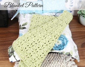 Patrón de manta de crochet para casa de muñecas con forma de concha marina / Accesorio de cama de reliquia a escala 1:12 / Manta de encaje en miniatura
