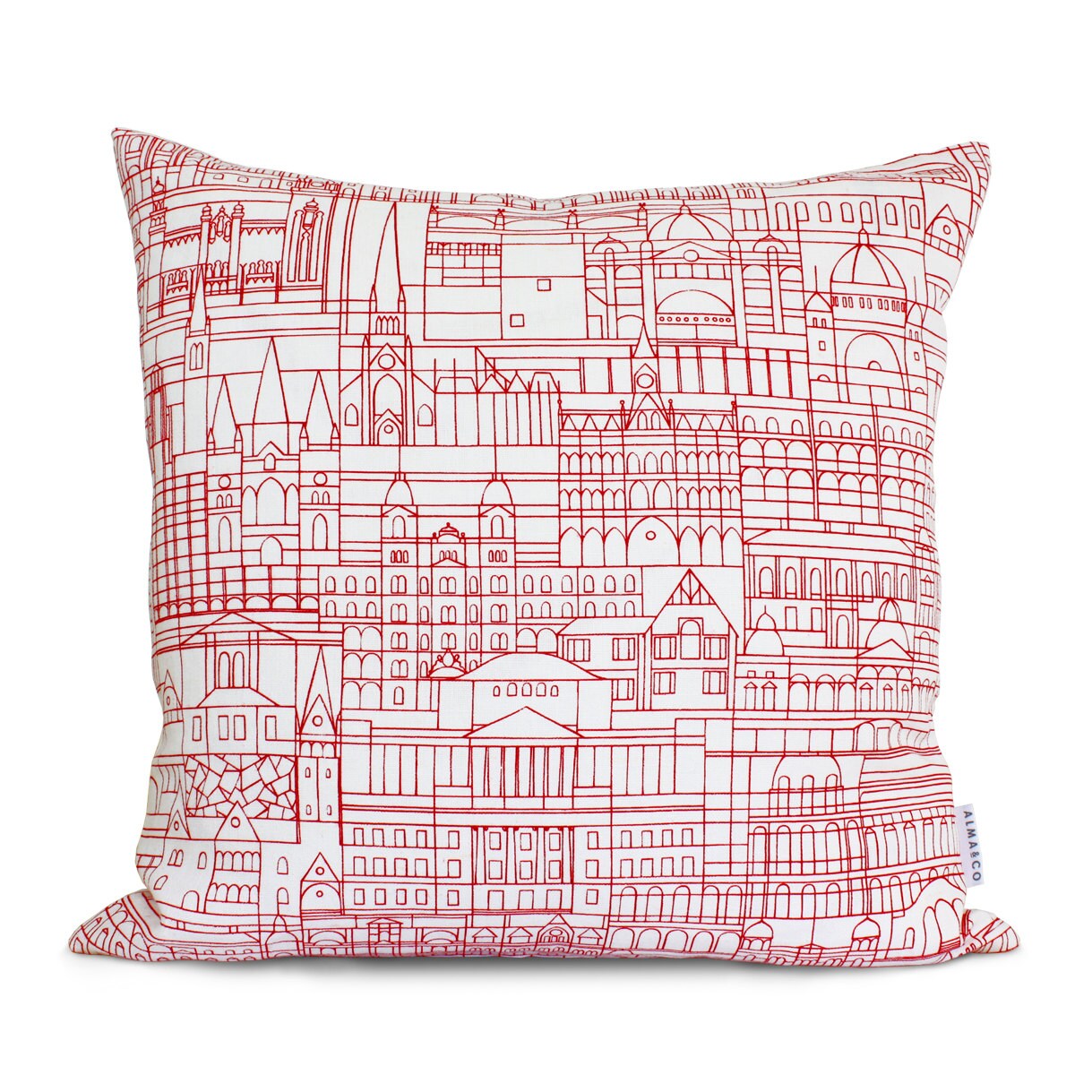 Cushion Cover Melbourne Cityscape Red on White Screen Etsy Australia