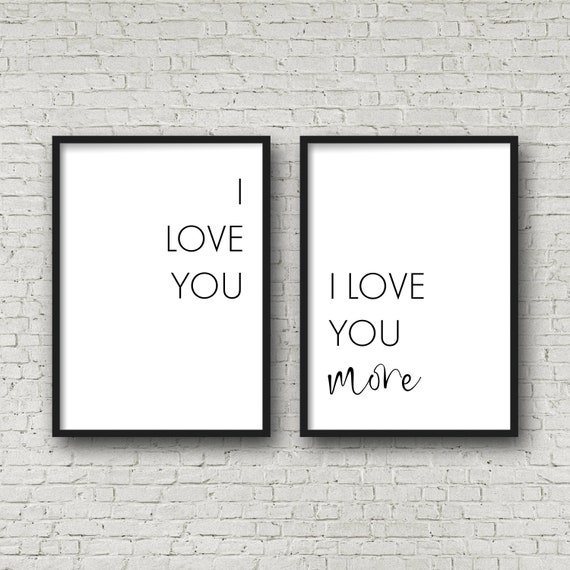 I Love You I Love You More Romantic Quotes Bedroom Wall Decor Set Love Quotes Couples Gift Wedding Gift Anniversary Gift Gift For Her