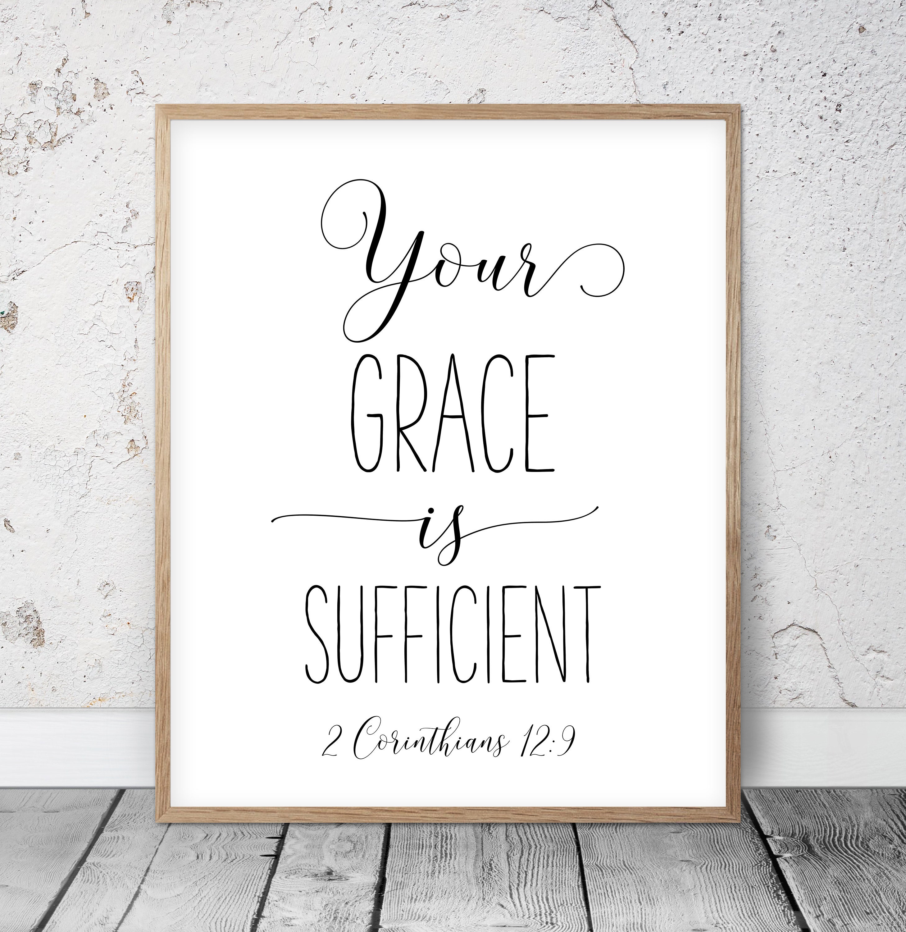 Your Grace is Sufficient 2 Corinthians 129 Bible Verse Etsy