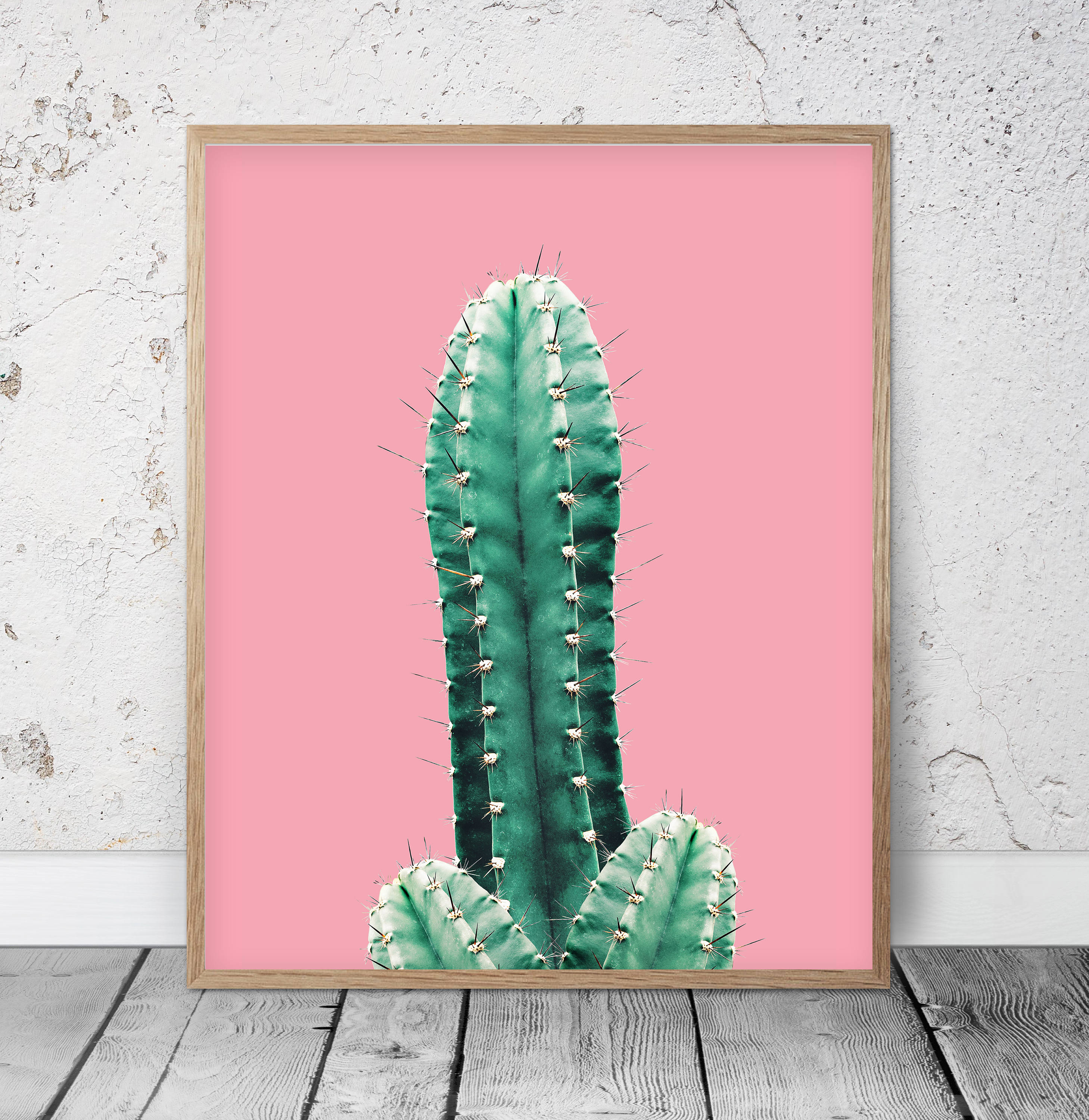 Pink Cactus Print Download Pink Cactus Wall Art Pink Etsy