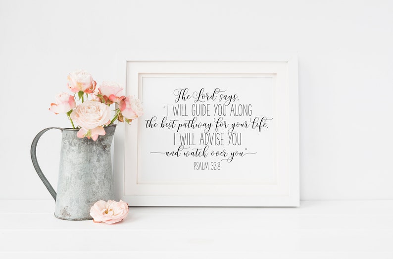 Psalm 328 Nursery Bible Verse Printable Art Christian Etsy