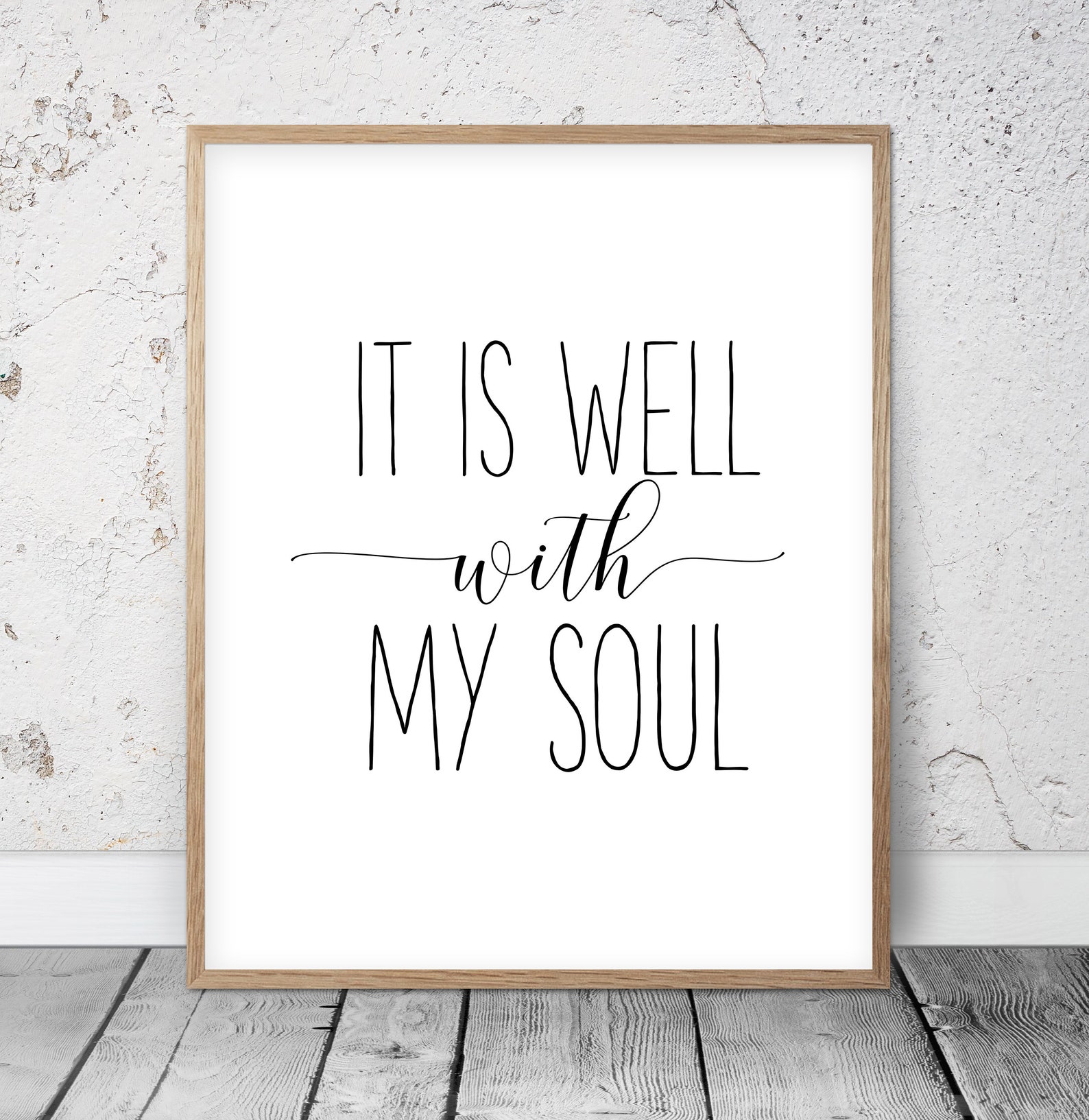 Scripture Print It is Well With My Soul Bible Verse Wall Etsy