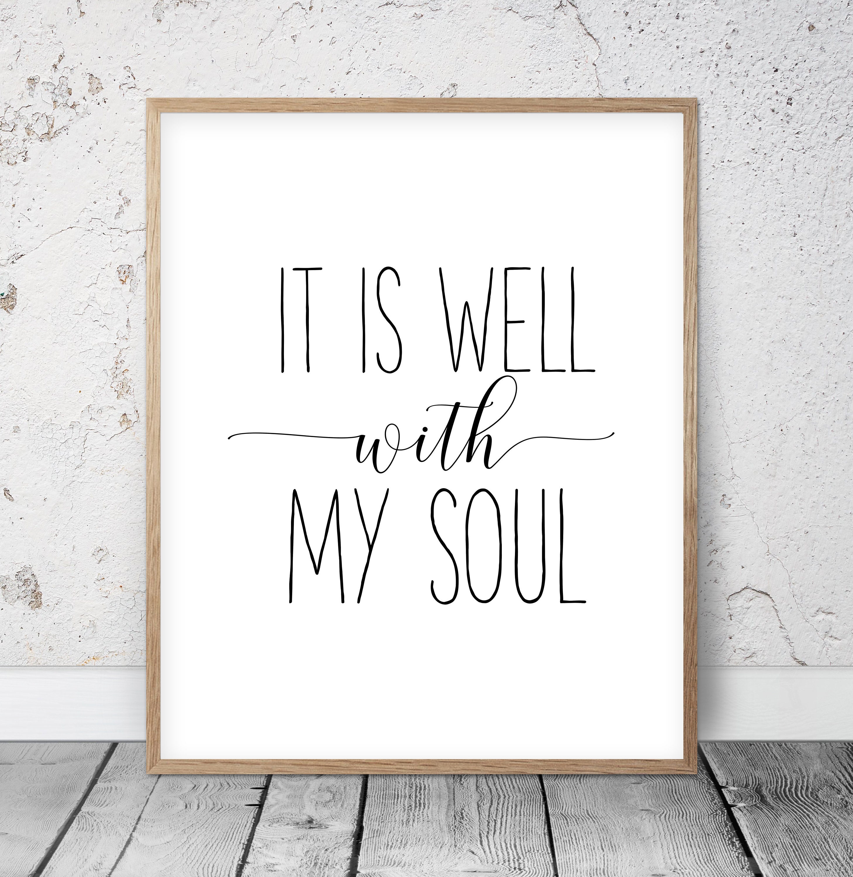 Scripture Print It is Well with My Soul Bible Verse Wall Etsy