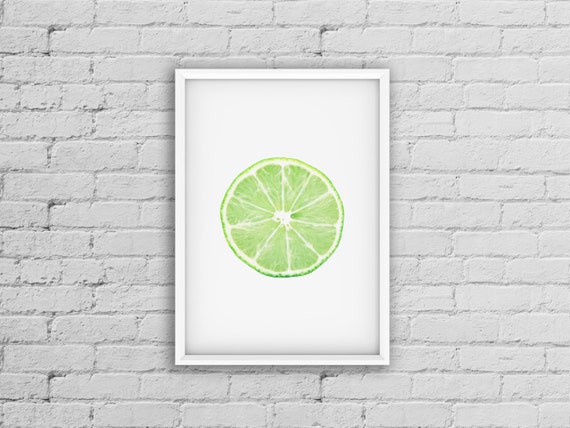 Items similar to Lime Green Decor, Lime Print, Citrus Kitchen Print ...