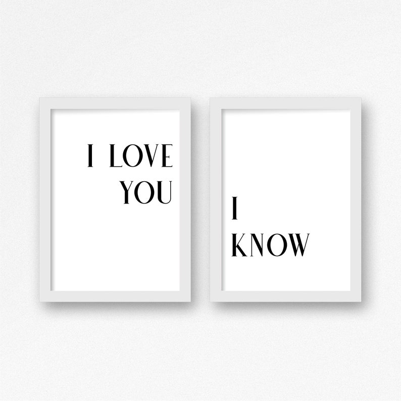 I Love You I know Bedroom Wall Art Wedding Gift Romantic Etsy