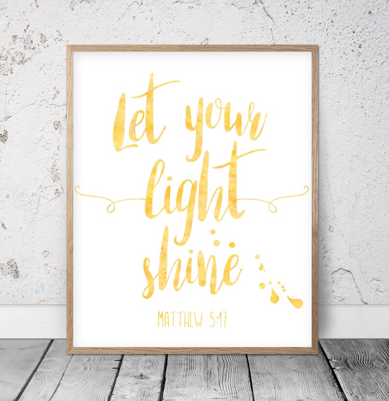 Let Your Light Shine Matthew 517 Bible Verse Printable Wall Etsy