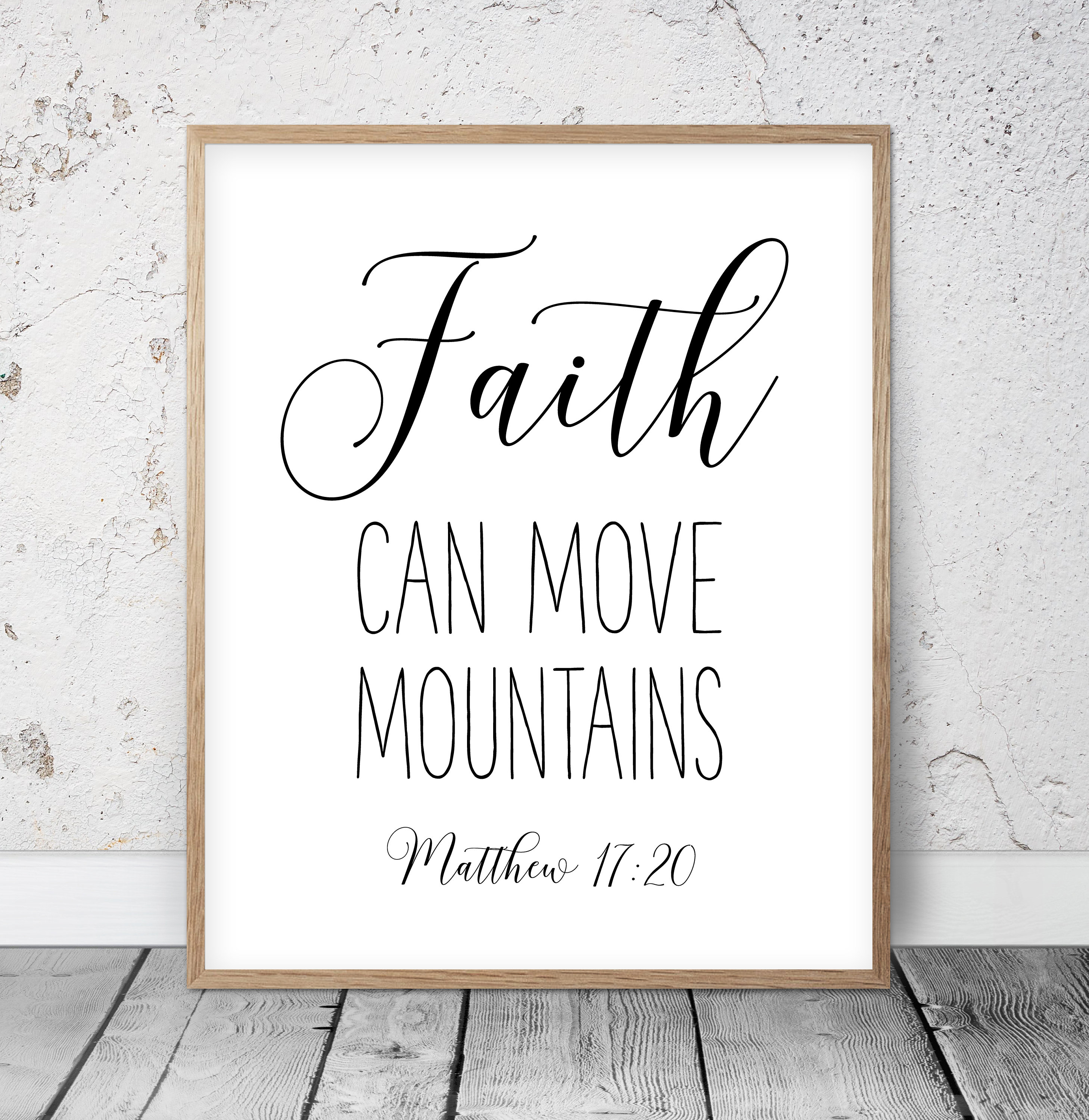 Faith Can Move Mountains Matthew 1720 Bible Verse Printable Etsy