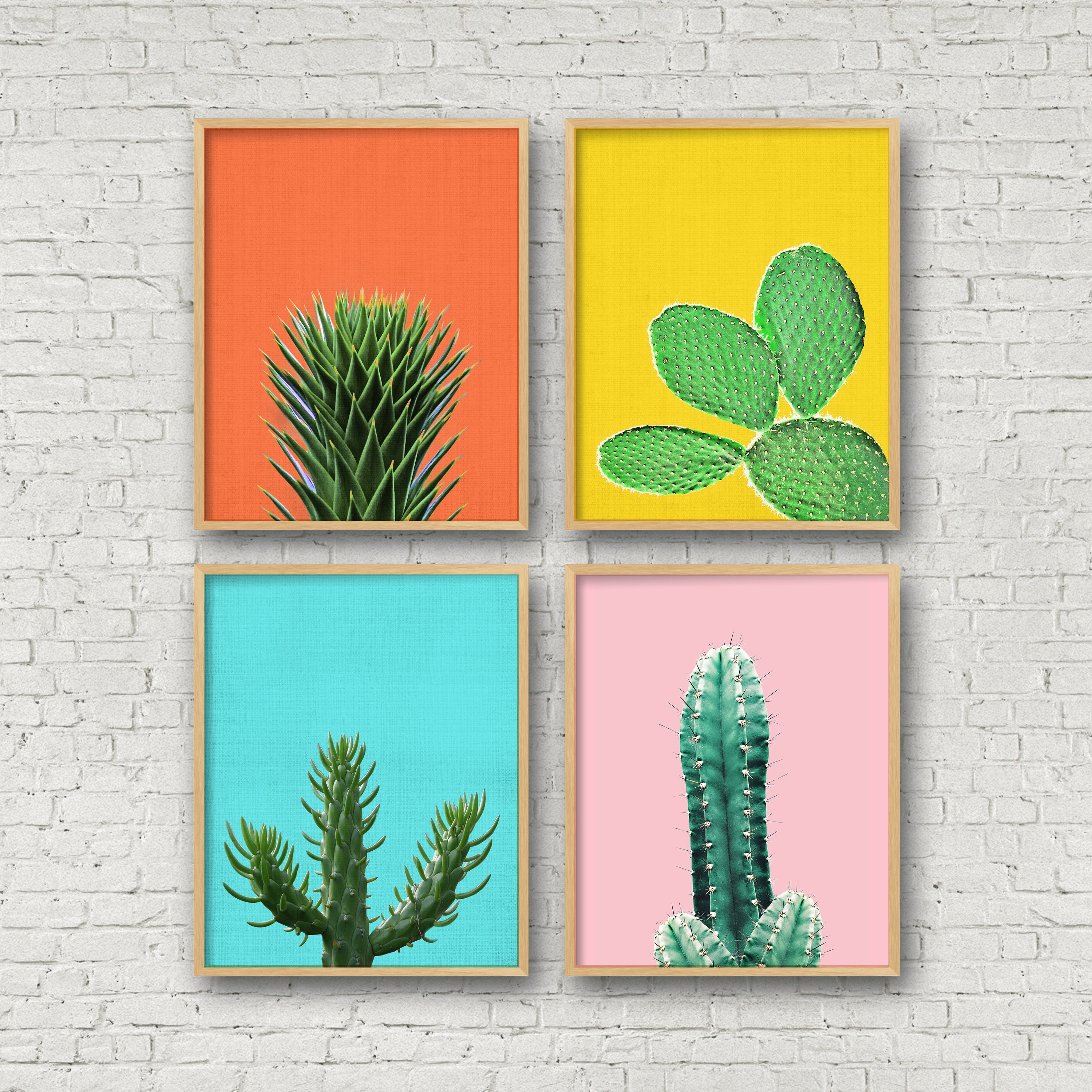 Pink Cactus Print Download Pink Cactus Wall Art Pink Etsy