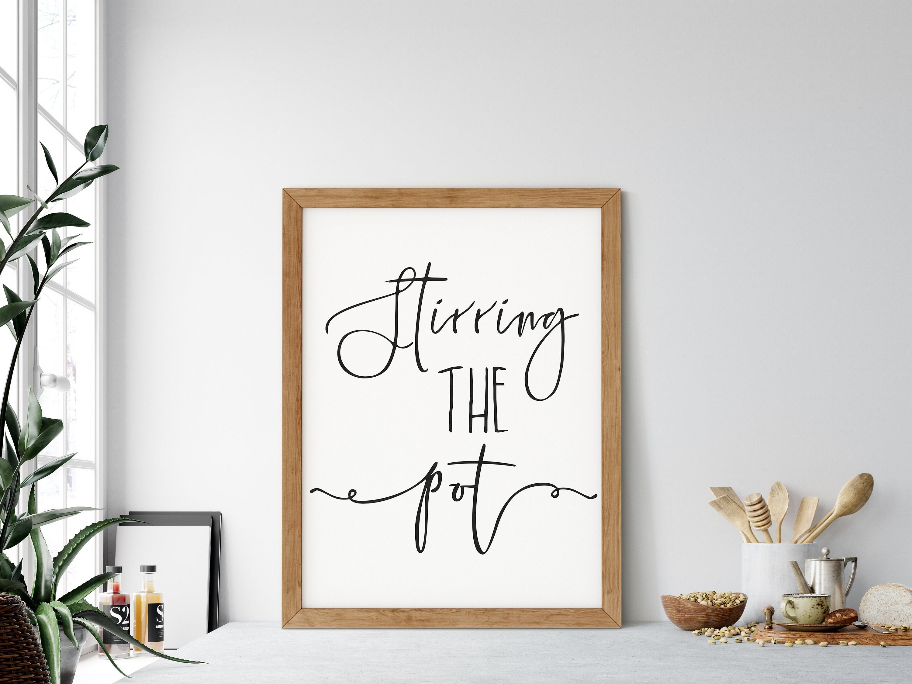 stirring the pot kitchen quote kitchen printable wall art home decor