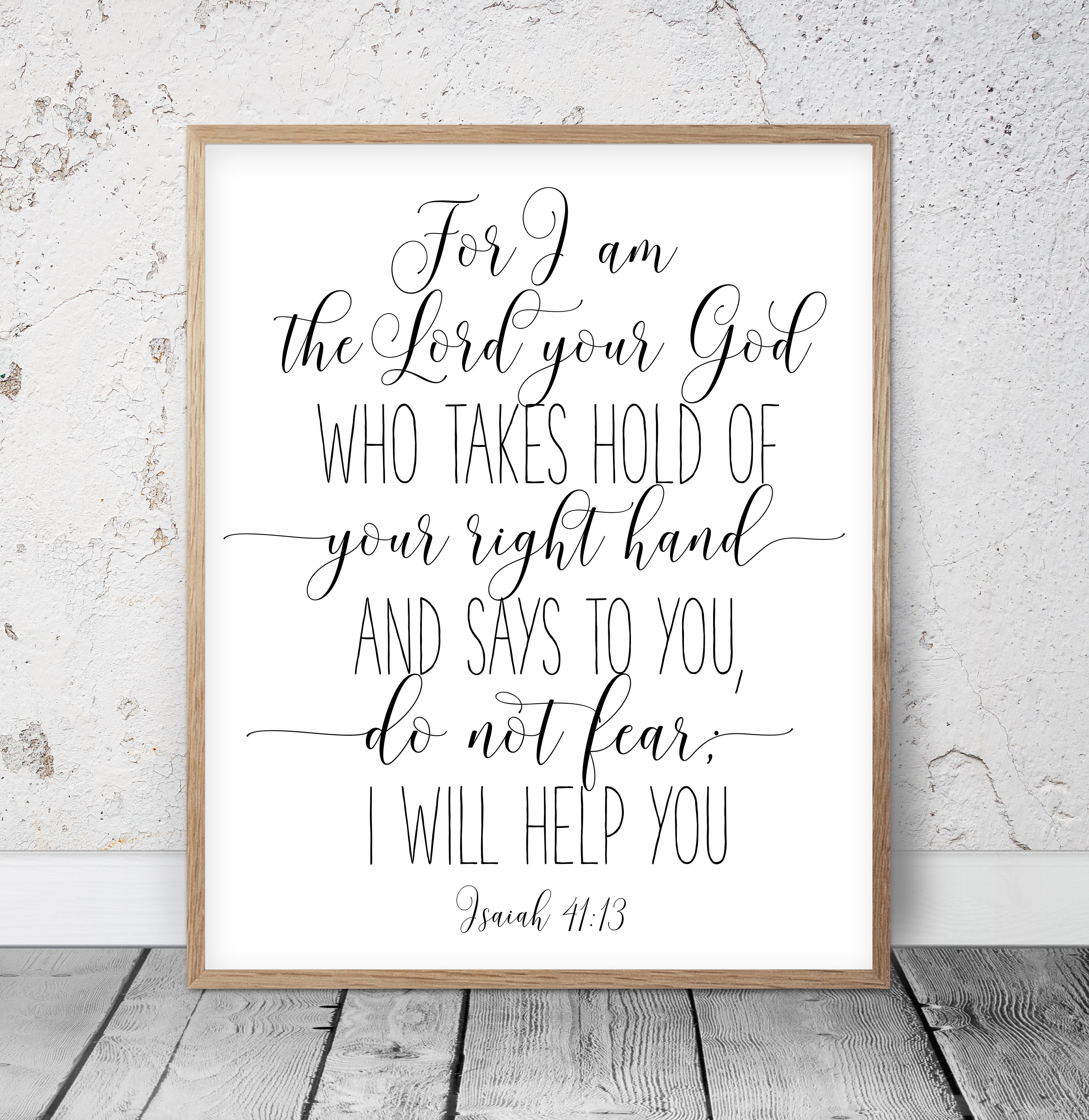 Fear Not Printable, Isaiah 41:13, Bible Verse Prints,Scripture Wall Art ...
