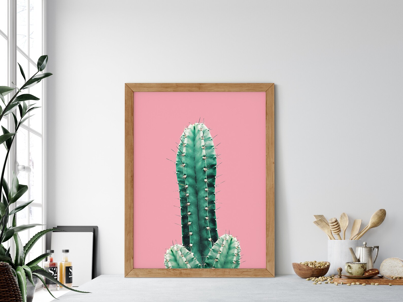 Pink Cactus Print Download Pink Cactus Wall Art Pink Etsy