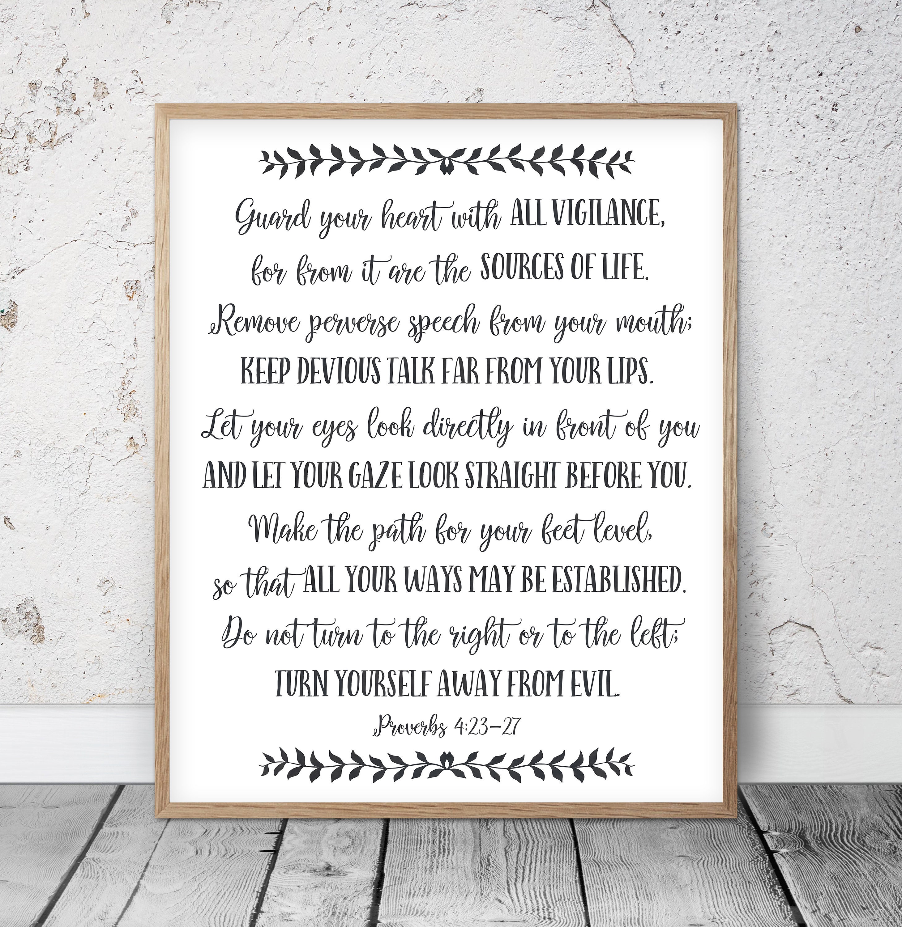 Guard Your Heart With All Vigilance Proverbs 423 Bible Etsy