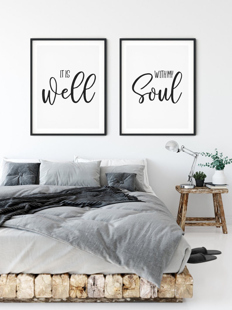 It Is Well With My Soul Scripture Quote Bible Verse Art Etsy