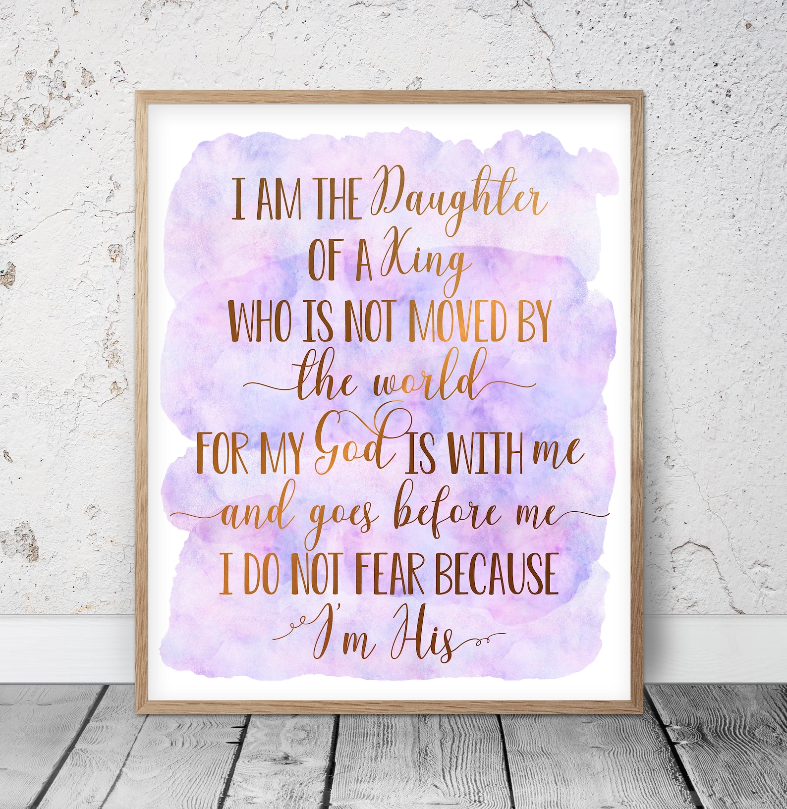 I Am the Daughter of A King Bible Verse Printable Baptism Etsy
