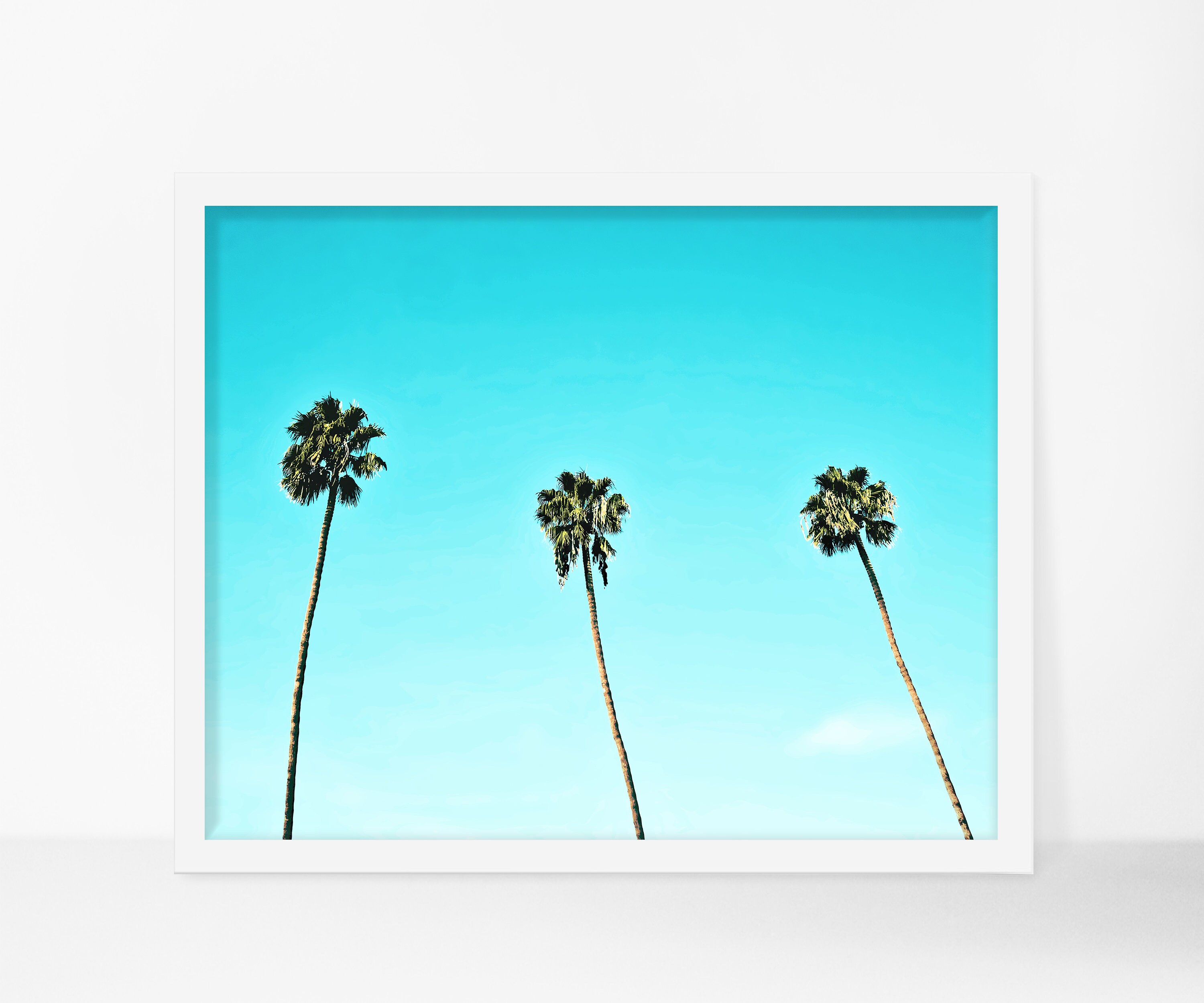 Beach House Art Los Angeles Poster Teal Beach Home Decor Etsy