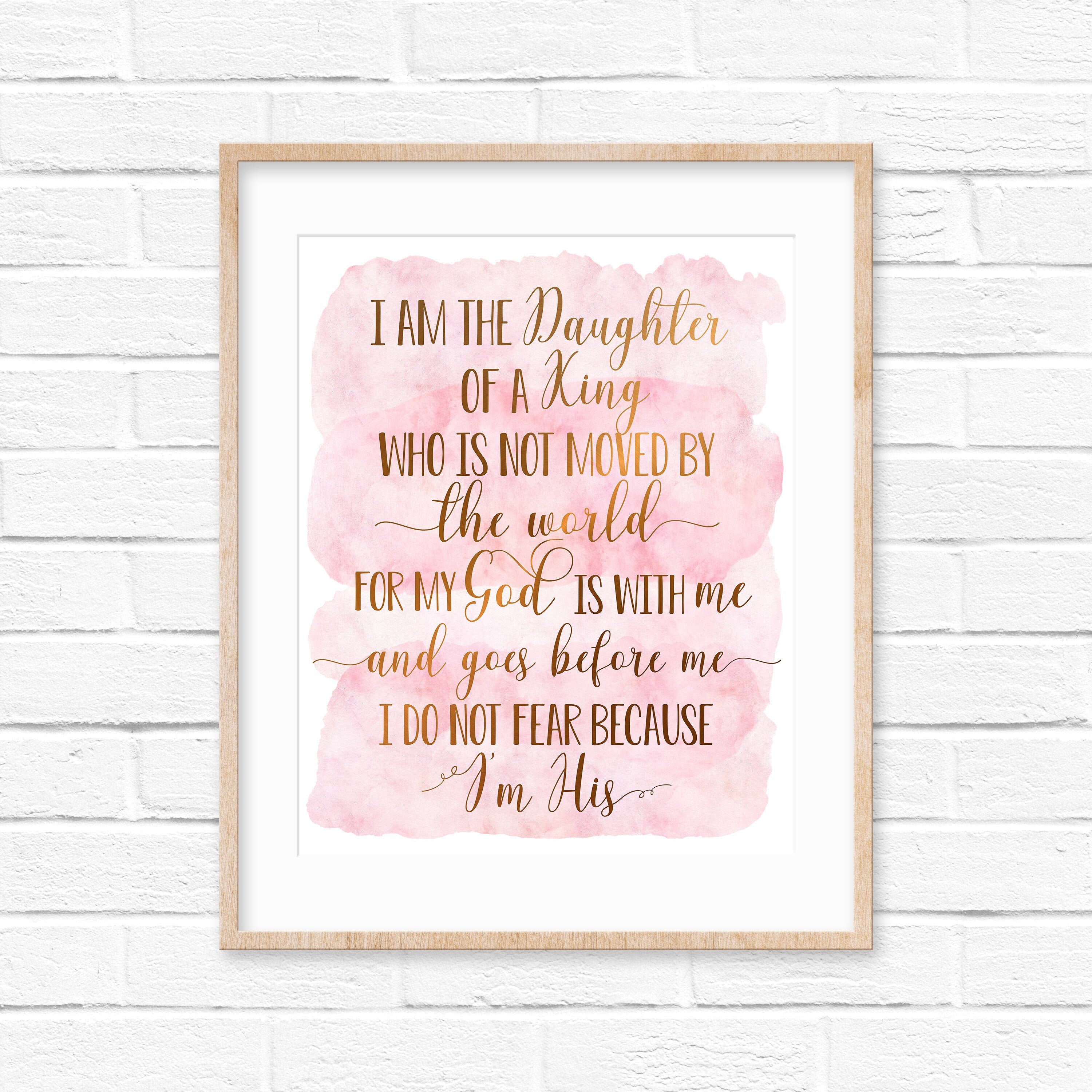 I Am The Daughter Of A King Bible Verse Printable Baptism | Etsy