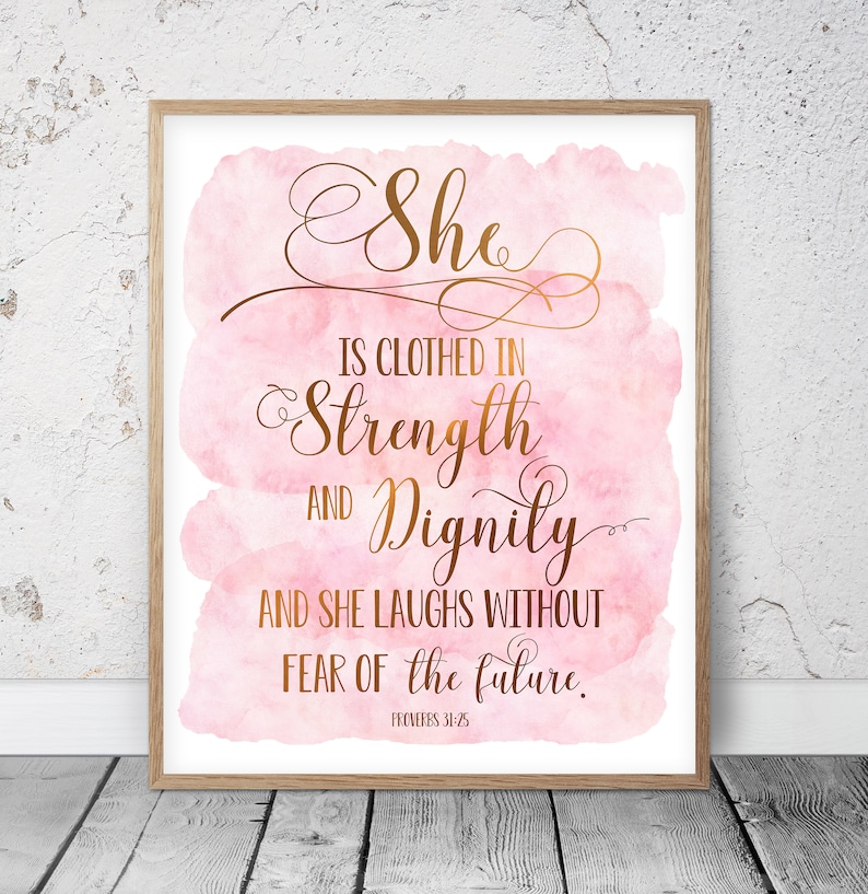 She is Clothed in Strength and Dignity Proverbs 31:25 Bible | Etsy