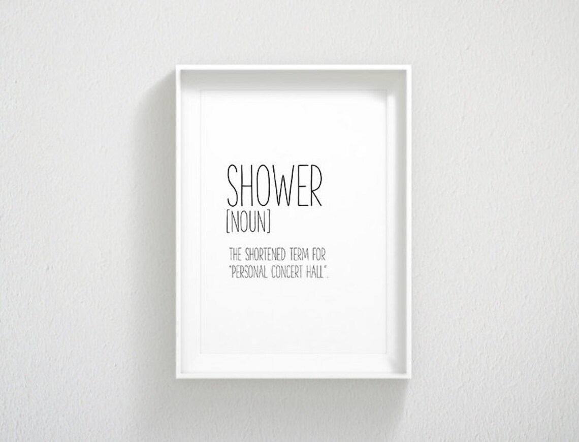 Shower Definition Print Definition Printable Art Bathroom Etsy