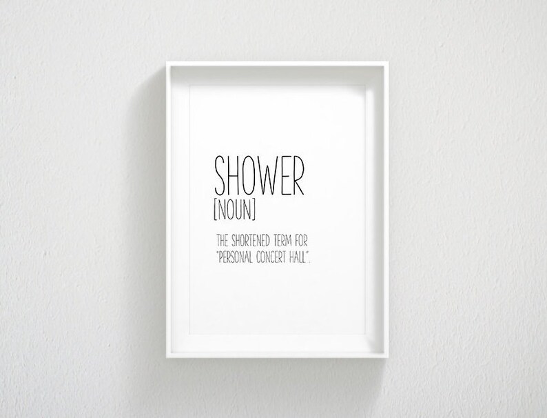 Shower Definition Print Definition Printable Art Bathroom Etsy