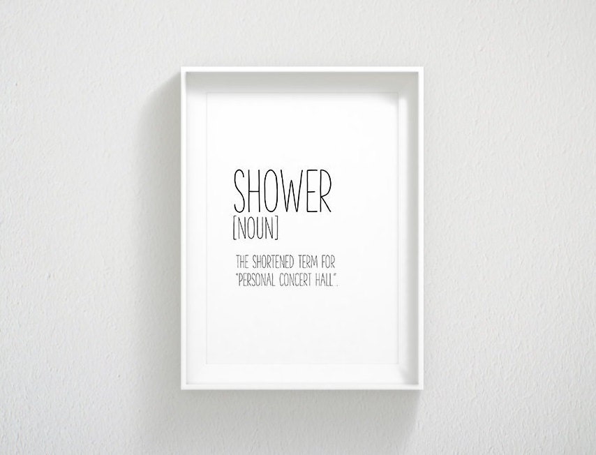 Shower Definition Print Definition Printable Art Bathroom Etsy