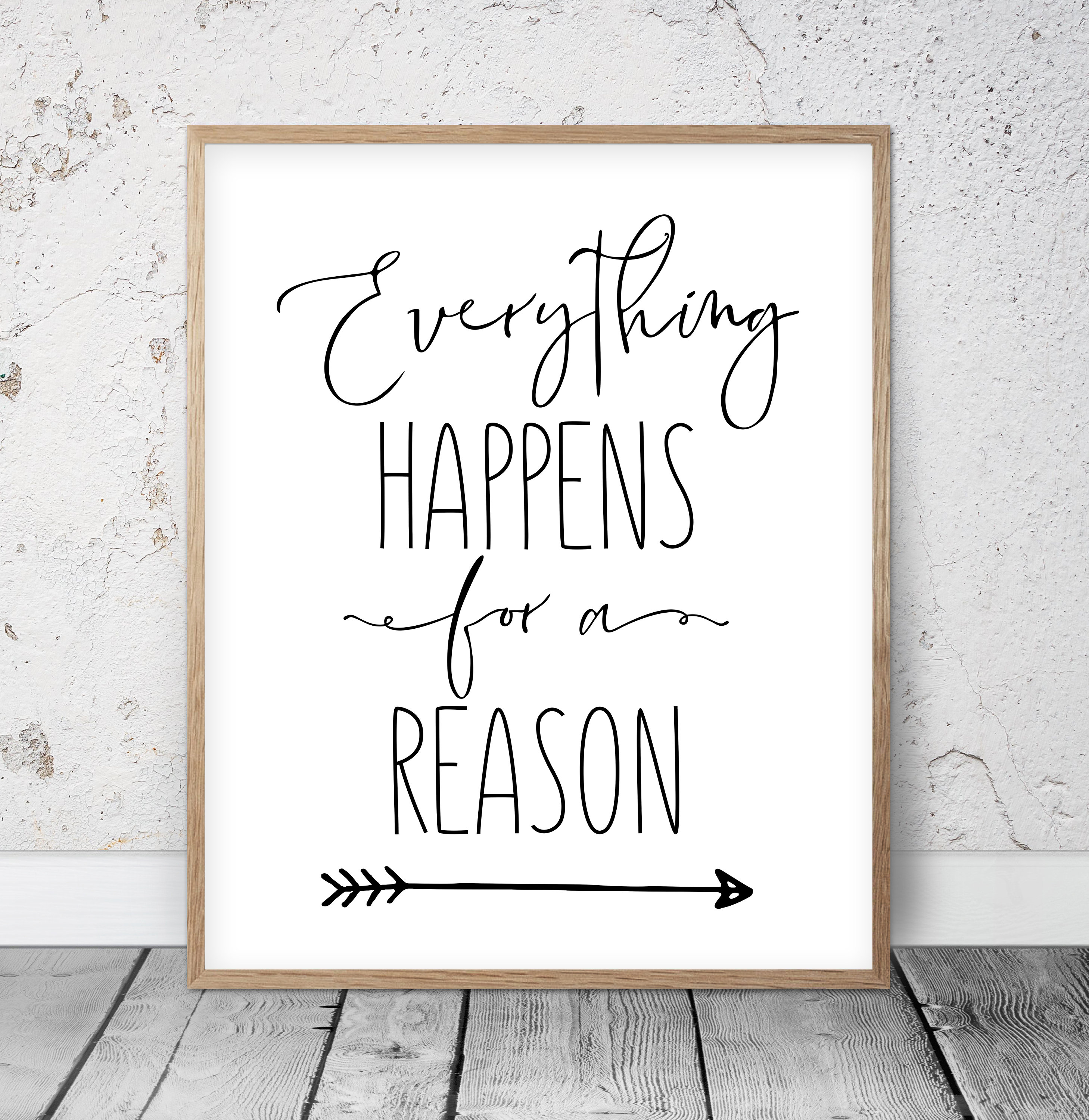 Everything happens for a reason calligraphy deals