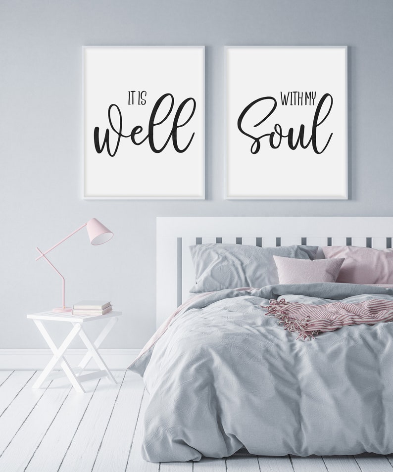 It Is Well With My Soul Scripture Quote Bible Verse Art Etsy