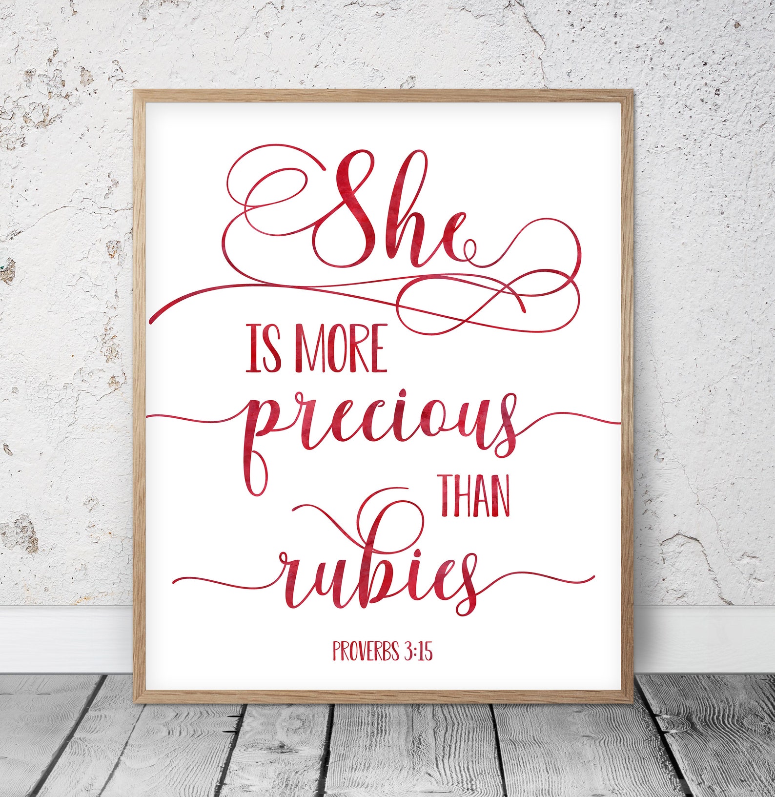 She Is More Precious Than Rubies Proverbs 315 Bible Verse Etsy