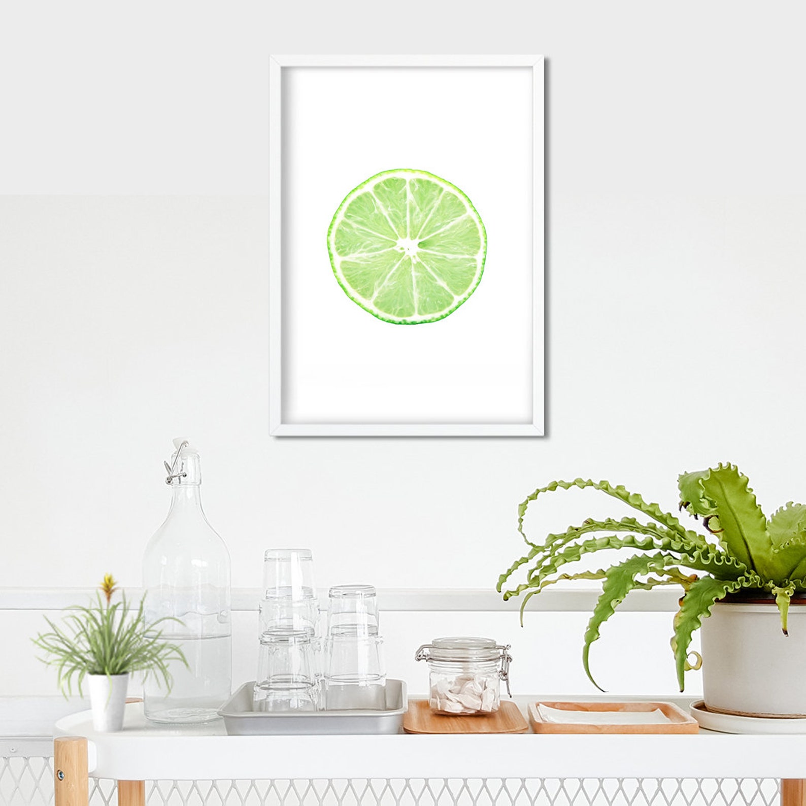 Lime Green Decor Lime Print Citrus Kitchen Print Fruit Etsy