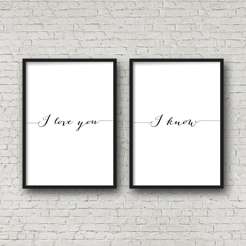 I Love You I Know Wall Decor for Couples Romantic Quotes Etsy