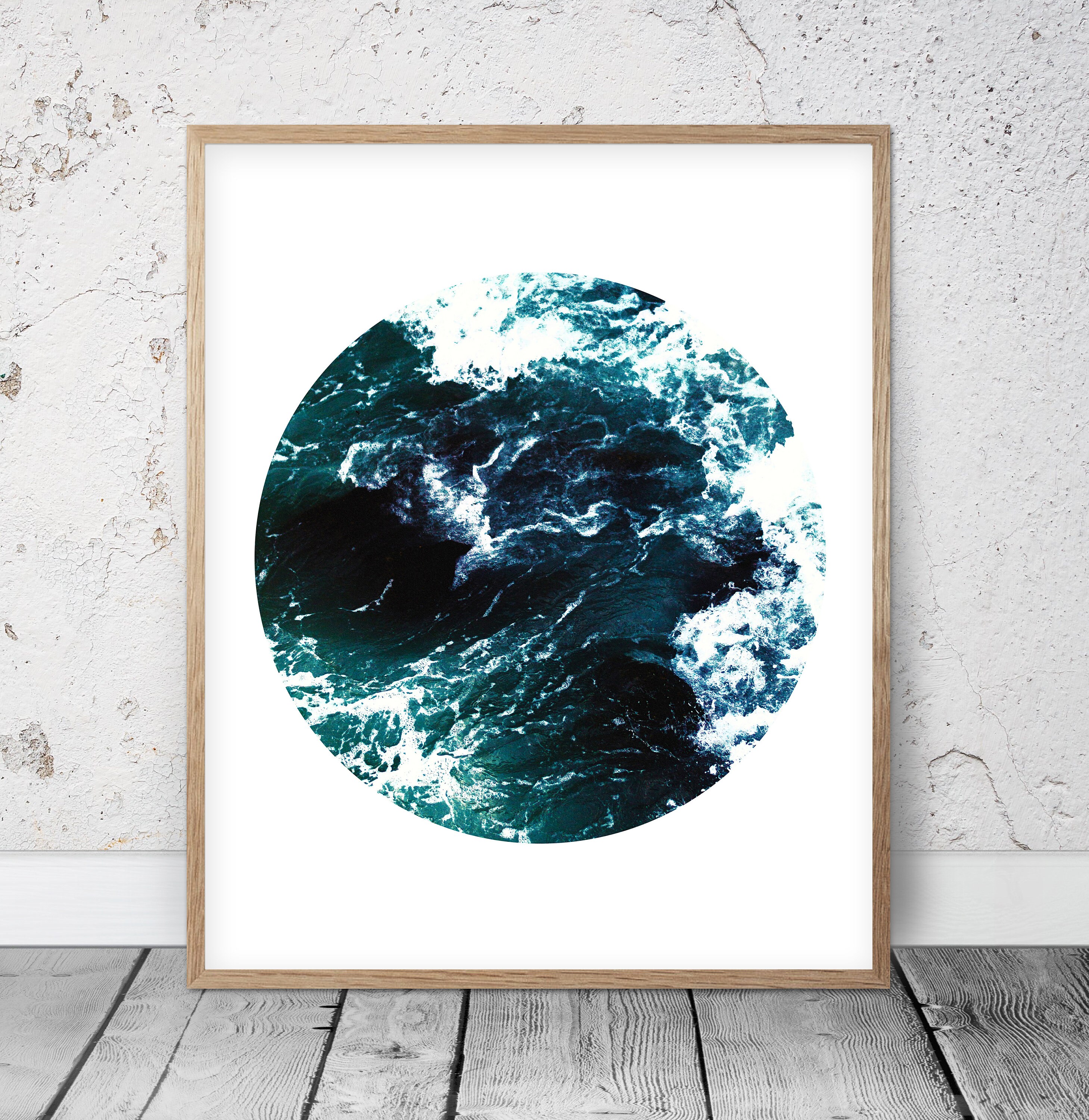 Ocean Waves Ocean Wall Art Trending Now Navy Print Etsy