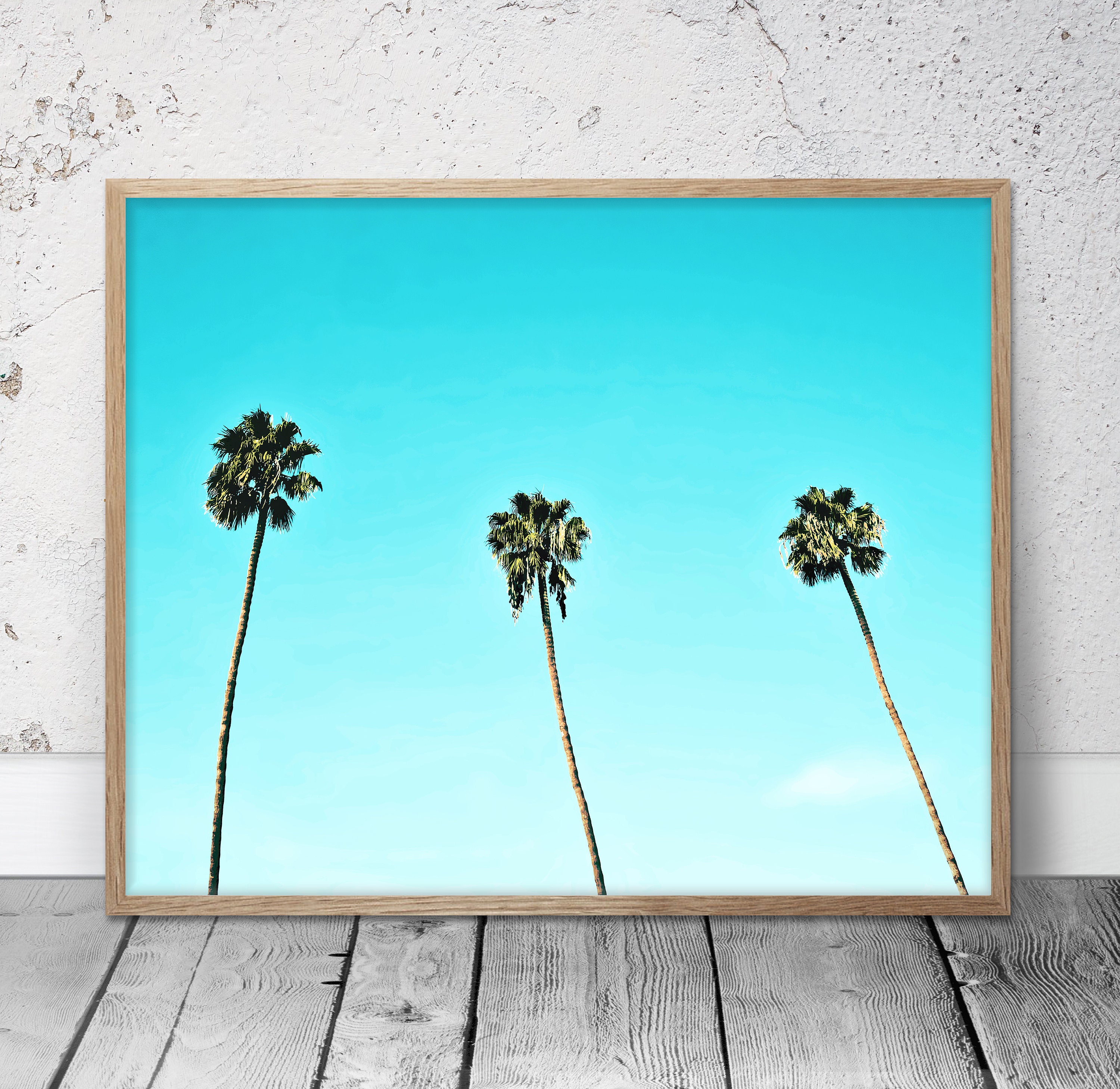 Beach House Art Los Angeles Poster Teal Beach Home Decor Etsy