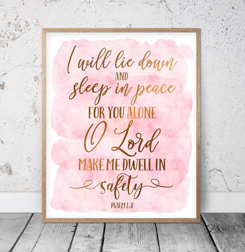 Me acostaré y dormiré en paz Salmo 48 versículo bíblico Etsy