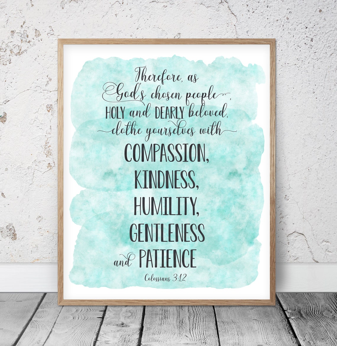 Clothe Yourself With Compassion Kindness Humility Gentleness Etsy