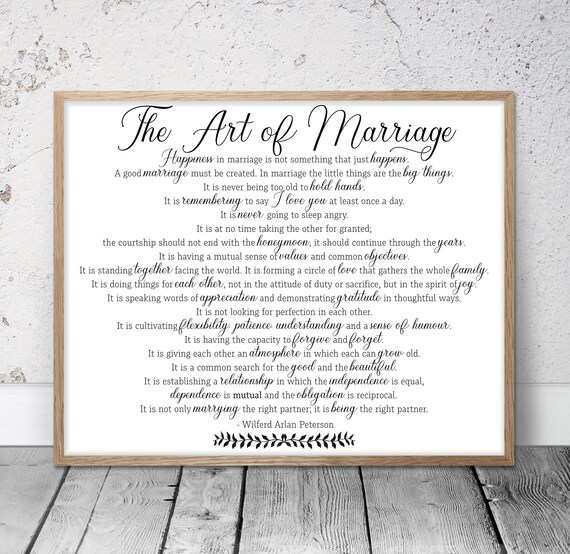 The Art Of Marriage Anniversary Gift Marriage Gifts Etsy