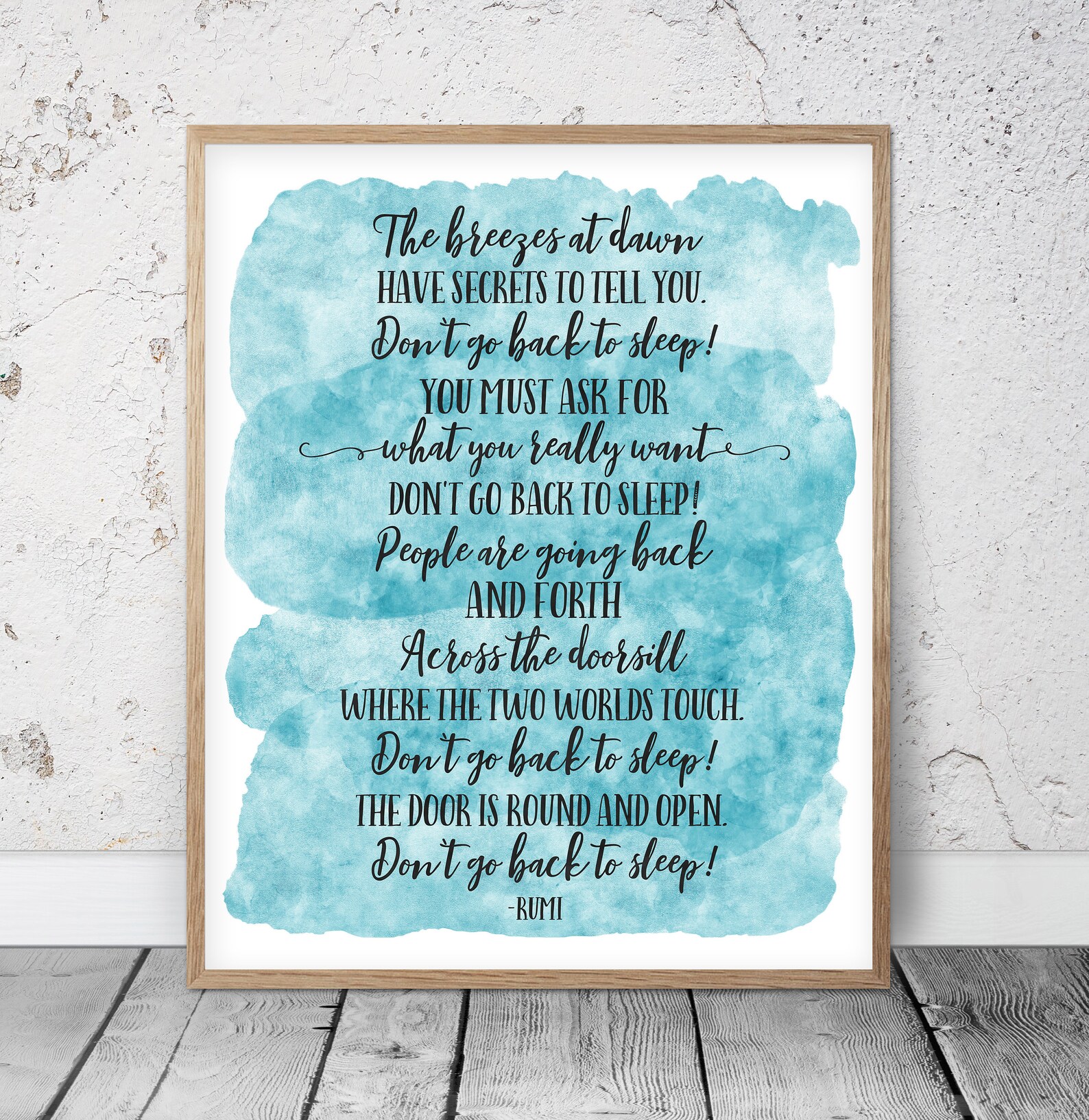 Don't Go Back To Sleep Rumi Quote Nursery Printable Etsy