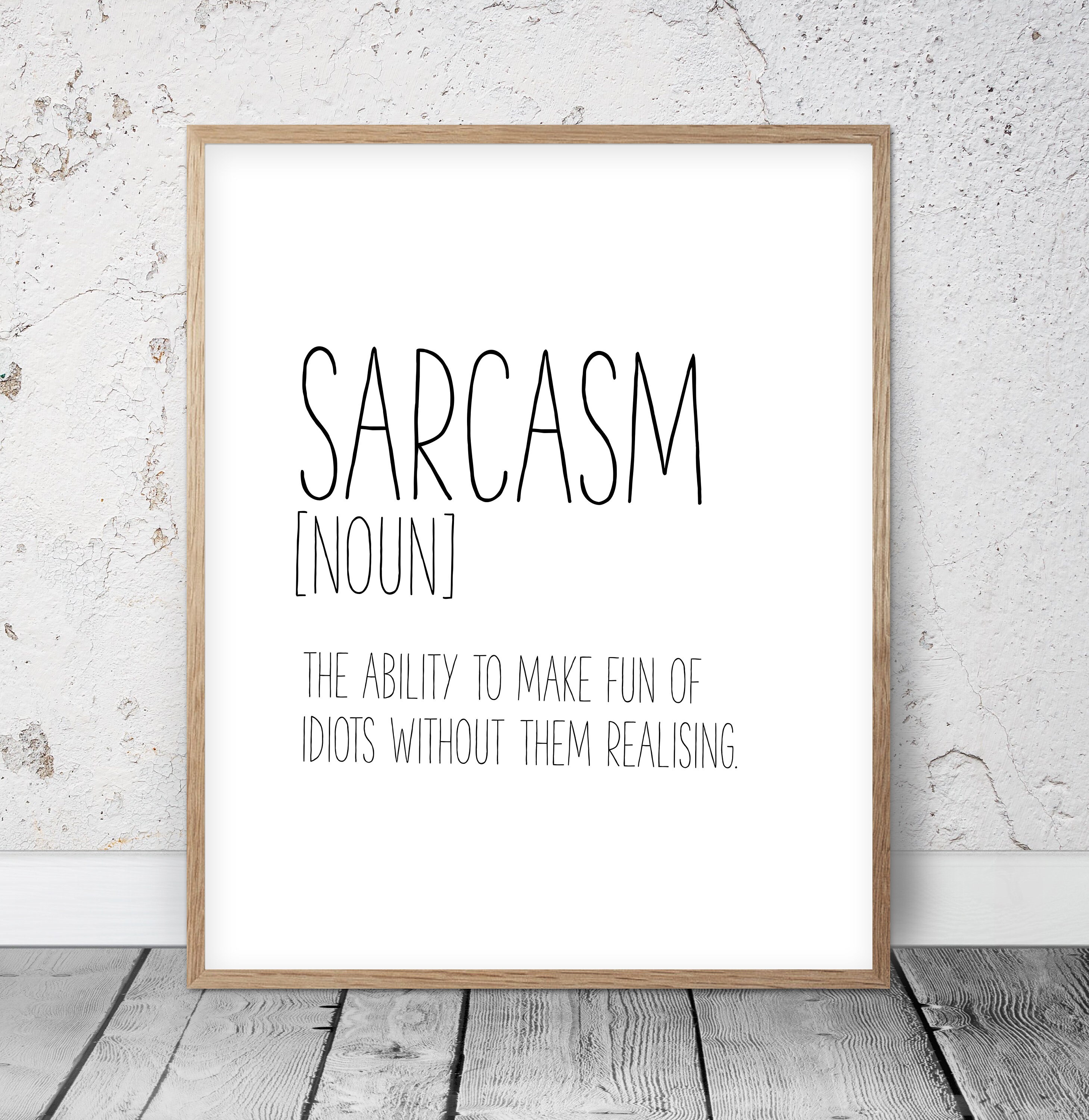 Sarcasm Gift Sarcasm Print Definition Wall Art Funny Etsy