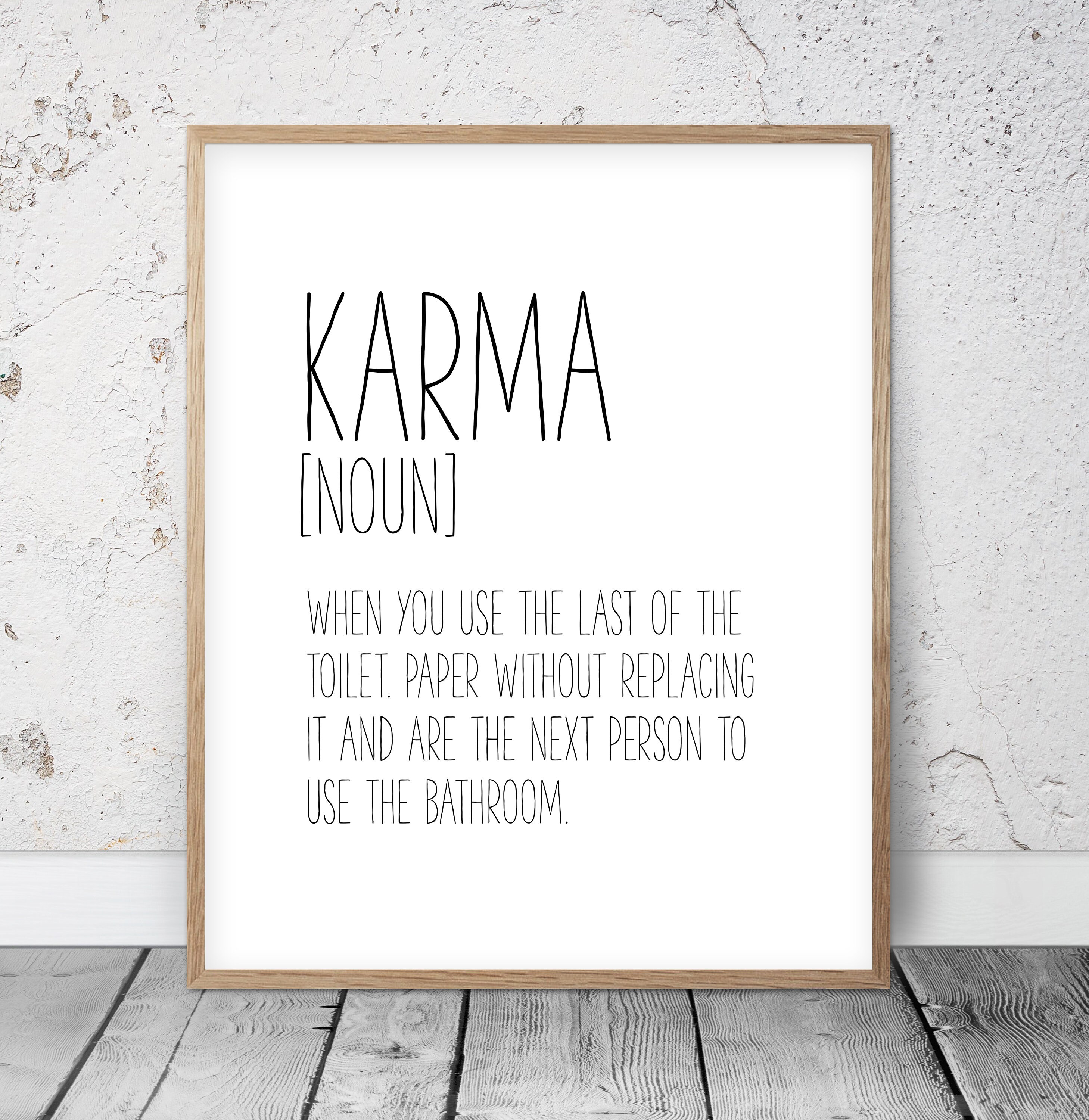 Karma Sign Karma Print Funny Definition Poster Karma Etsy
