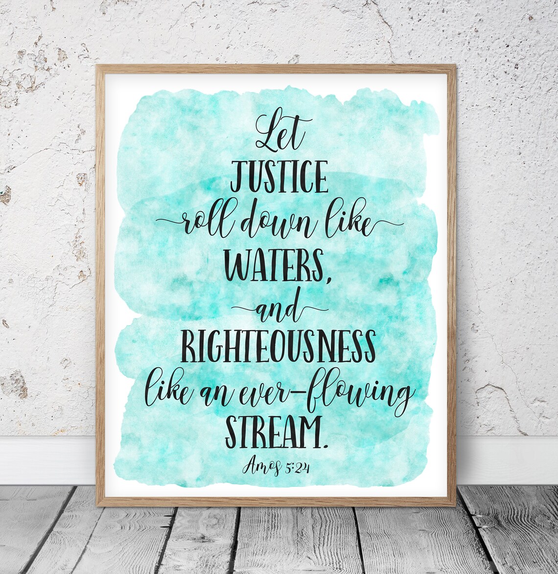 Let Justice Roll Down Like Waters Amos 524 Bible Verse Etsy