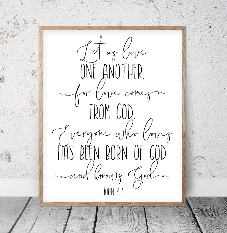 1 John 47 Let Us Love One Another Bible Verse Printable Etsy