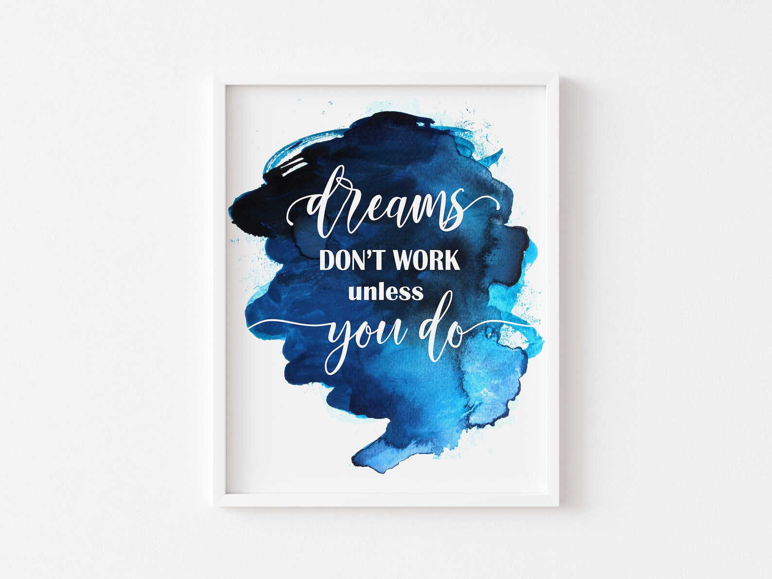 Dreams Don't Work Unless You Do Inspirational Printable | Etsy