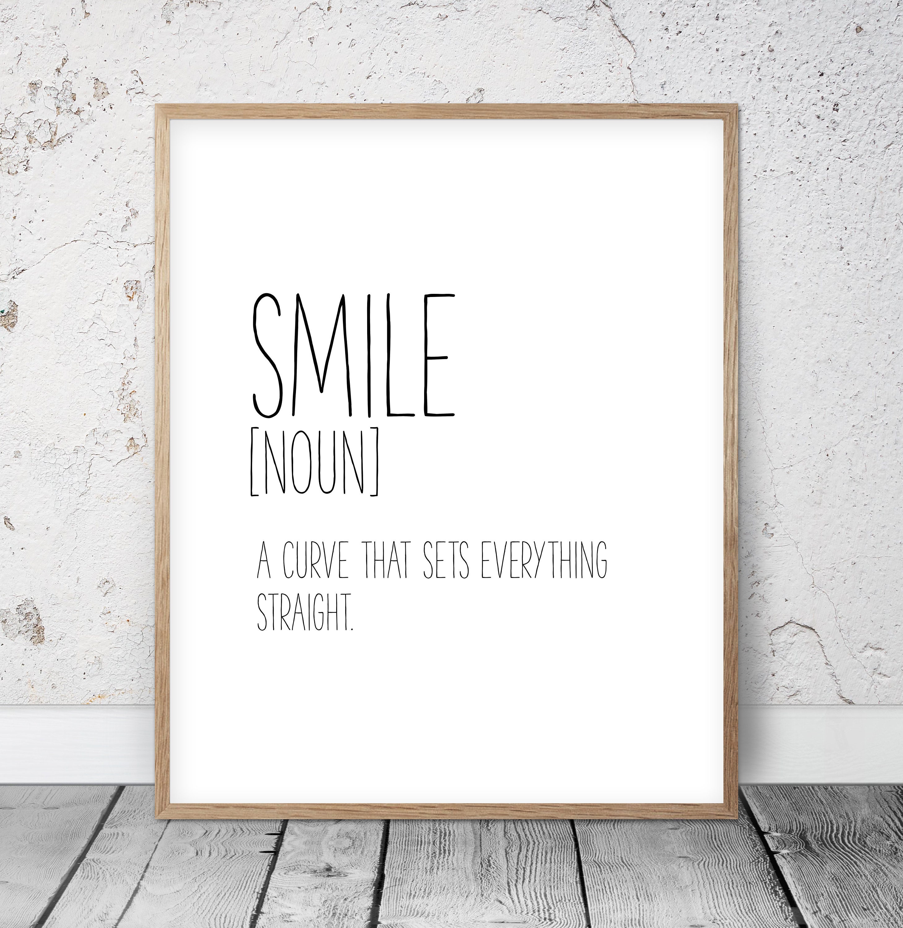 Smile Sign Smile Print Funny Definition Print Definition Etsy